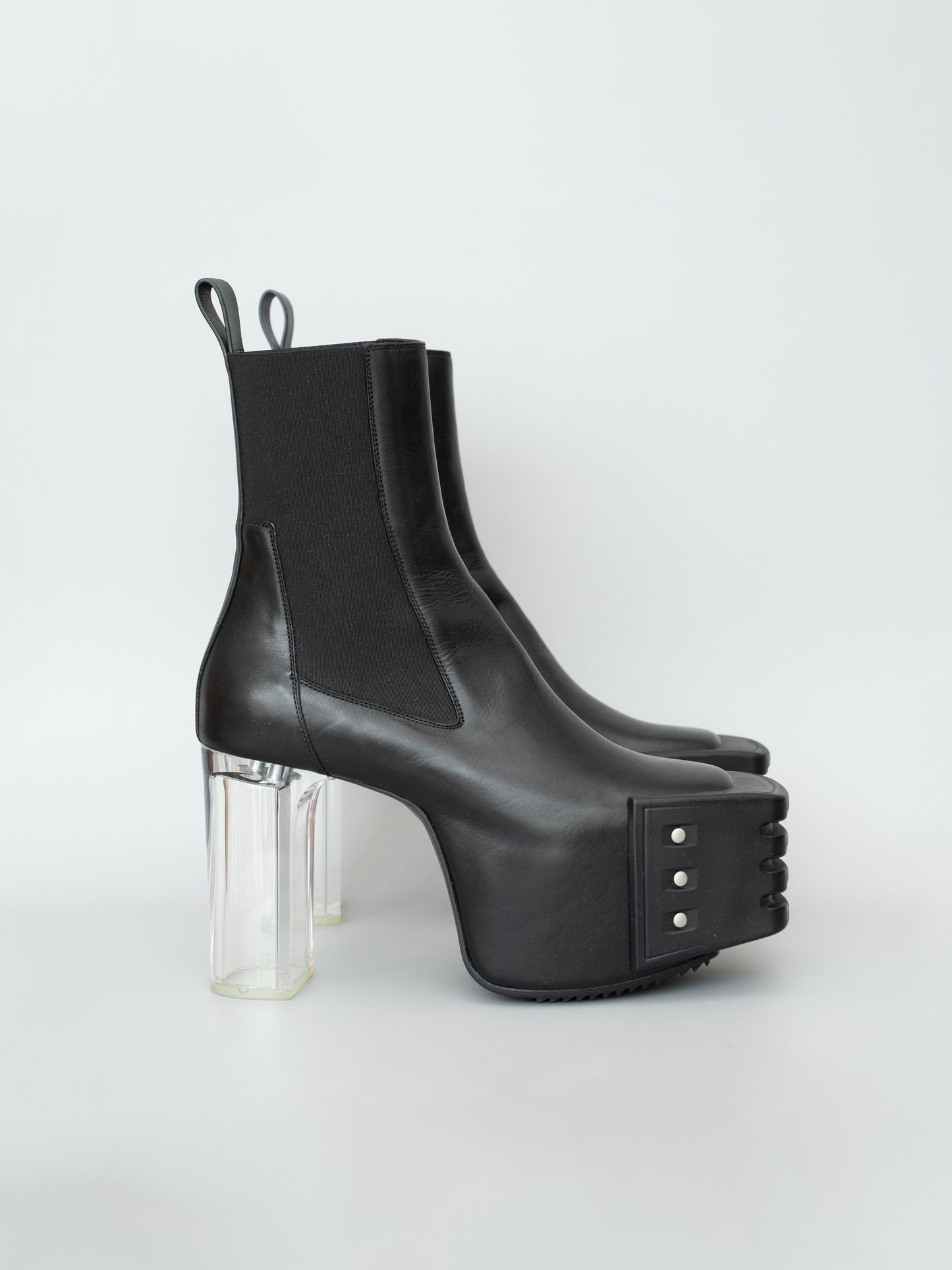 Rick Owens Strobe Grilled Platforms – Black/Black/Clear (Size IT40)