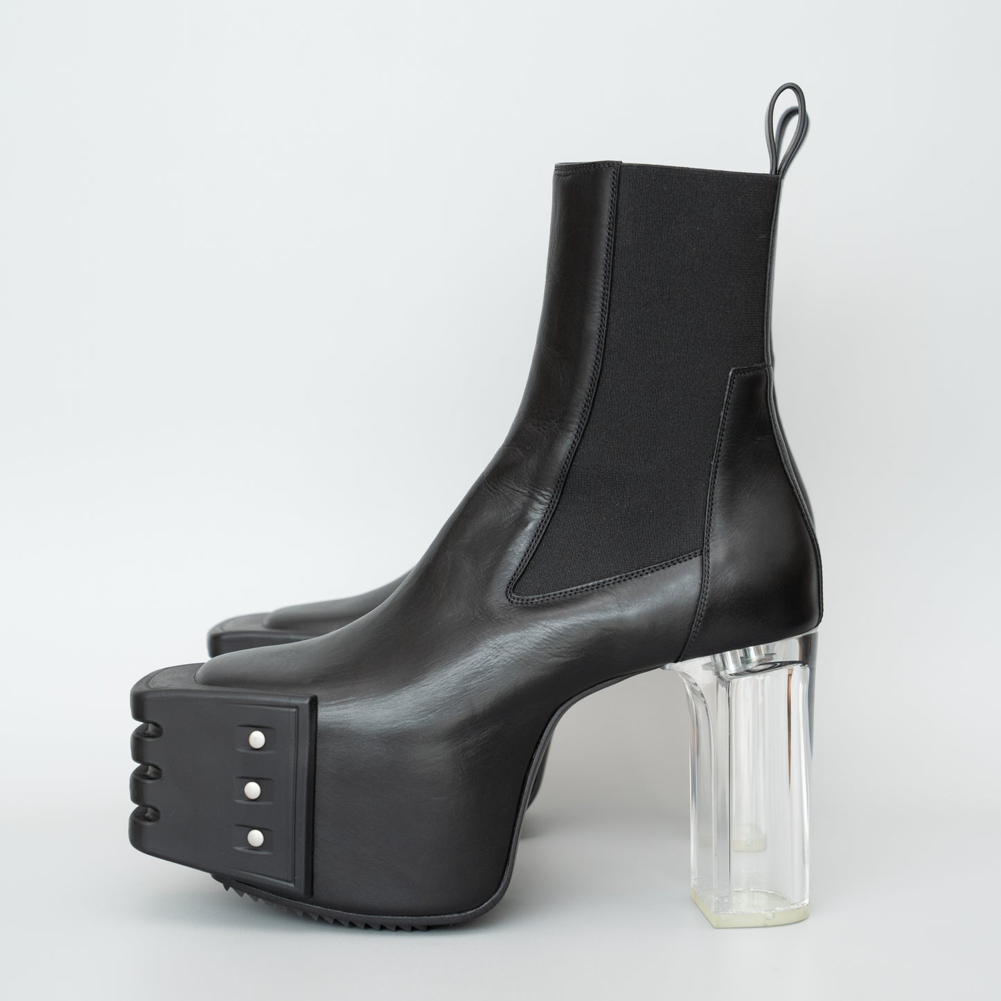 Rick Owens Strobe Grilled Platforms – Black/Black/Clear (Size IT40)