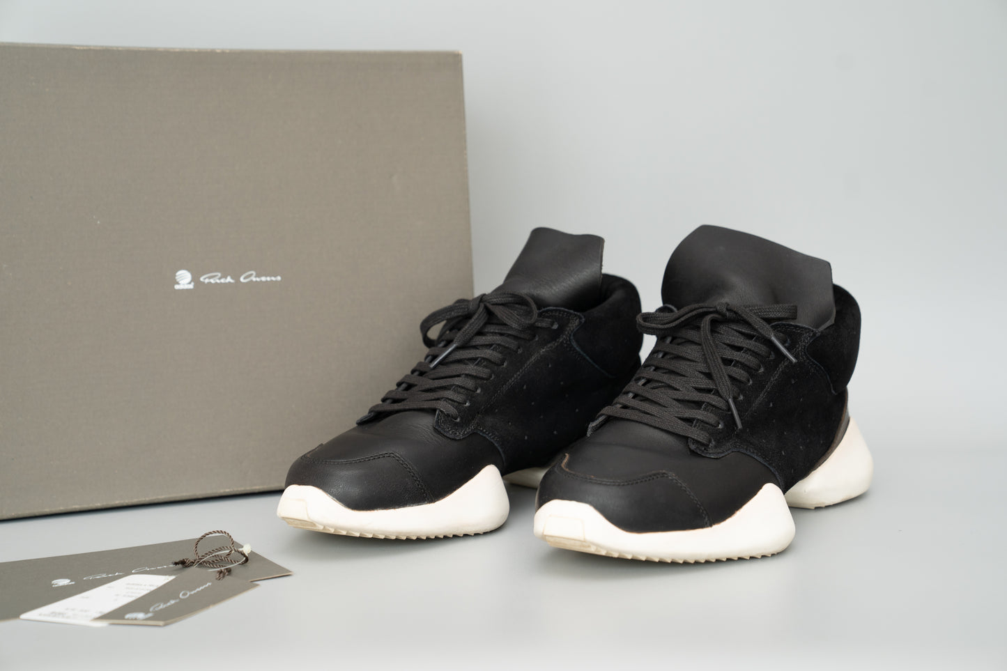 Rick Owens × adidas Runner Sneakers – Black (Size US8.5 / 26.5cm)