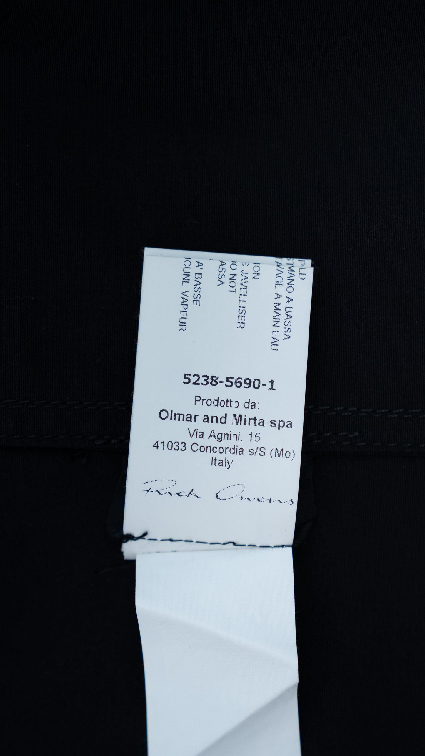 Rick Owens FAUN S/S 15 FORK SHIELD T BLACK / HUSLER size:XS