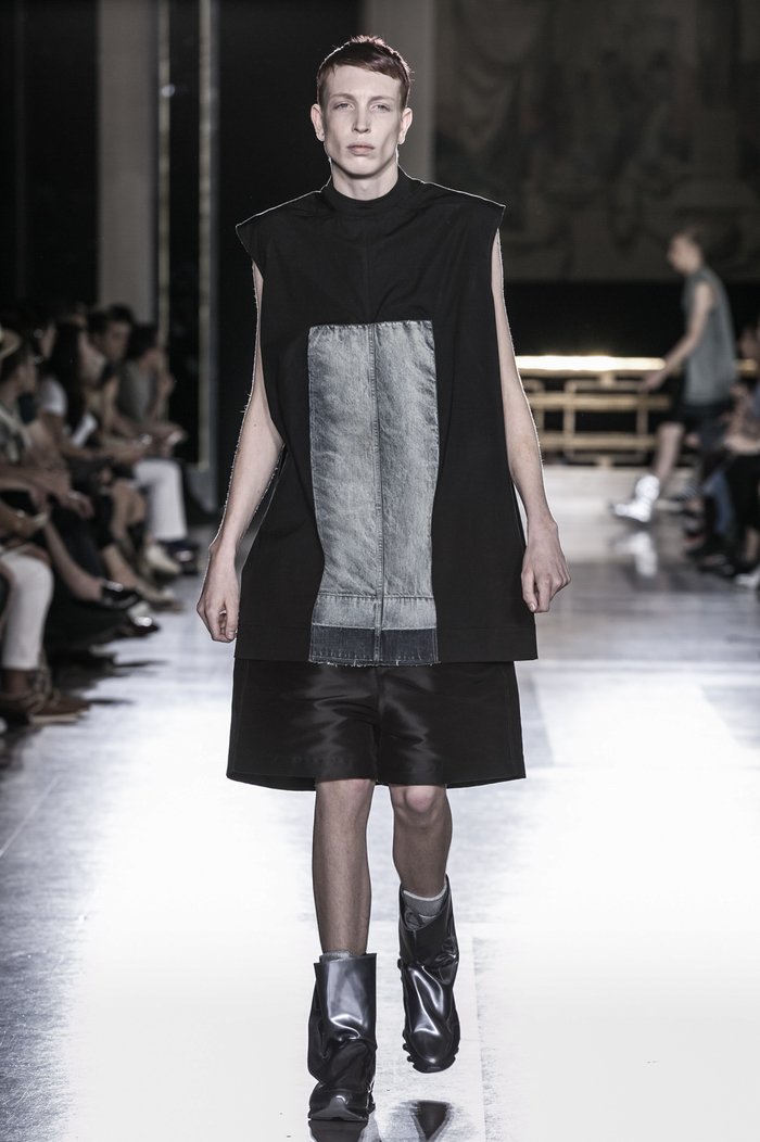 Rick Owens FAUN S/S 15 FORK SHIELD T BLACK / HUSLER size:XS