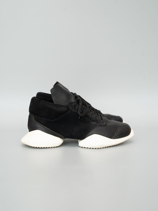Rick Owens × adidas Runner Sneakers – Black (Size US8.5 / 26.5cm)
