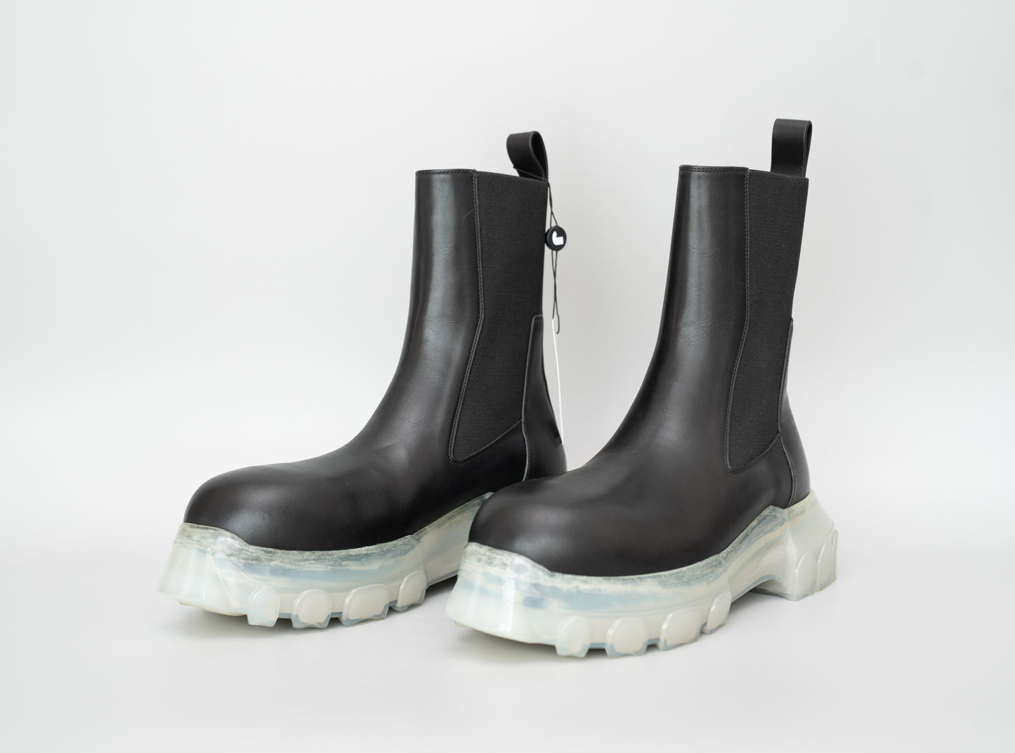 Rick Owens Beatle Bozo Tractor Boots – Black/Clear (Size IT41 / 26cm)