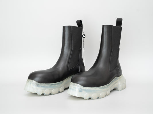 Rick Owens Beatle Bozo Tractor Boots – Black/Clear (Size IT41 / 26cm)