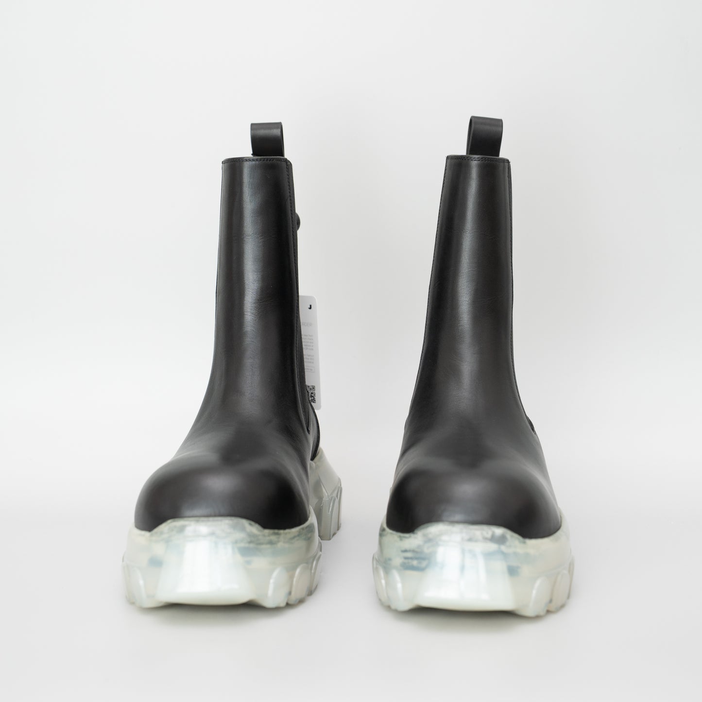 Rick Owens Beatle Bozo Tractor Boots – Black/Clear (Size IT41 / 26cm)