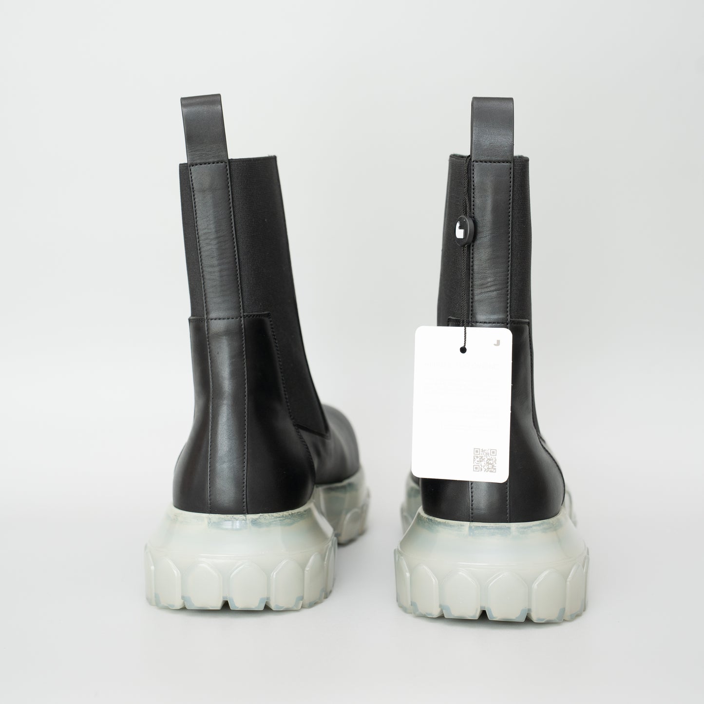 Rick Owens Beatle Bozo Tractor Boots – Black/Clear (Size IT41 / 26cm)