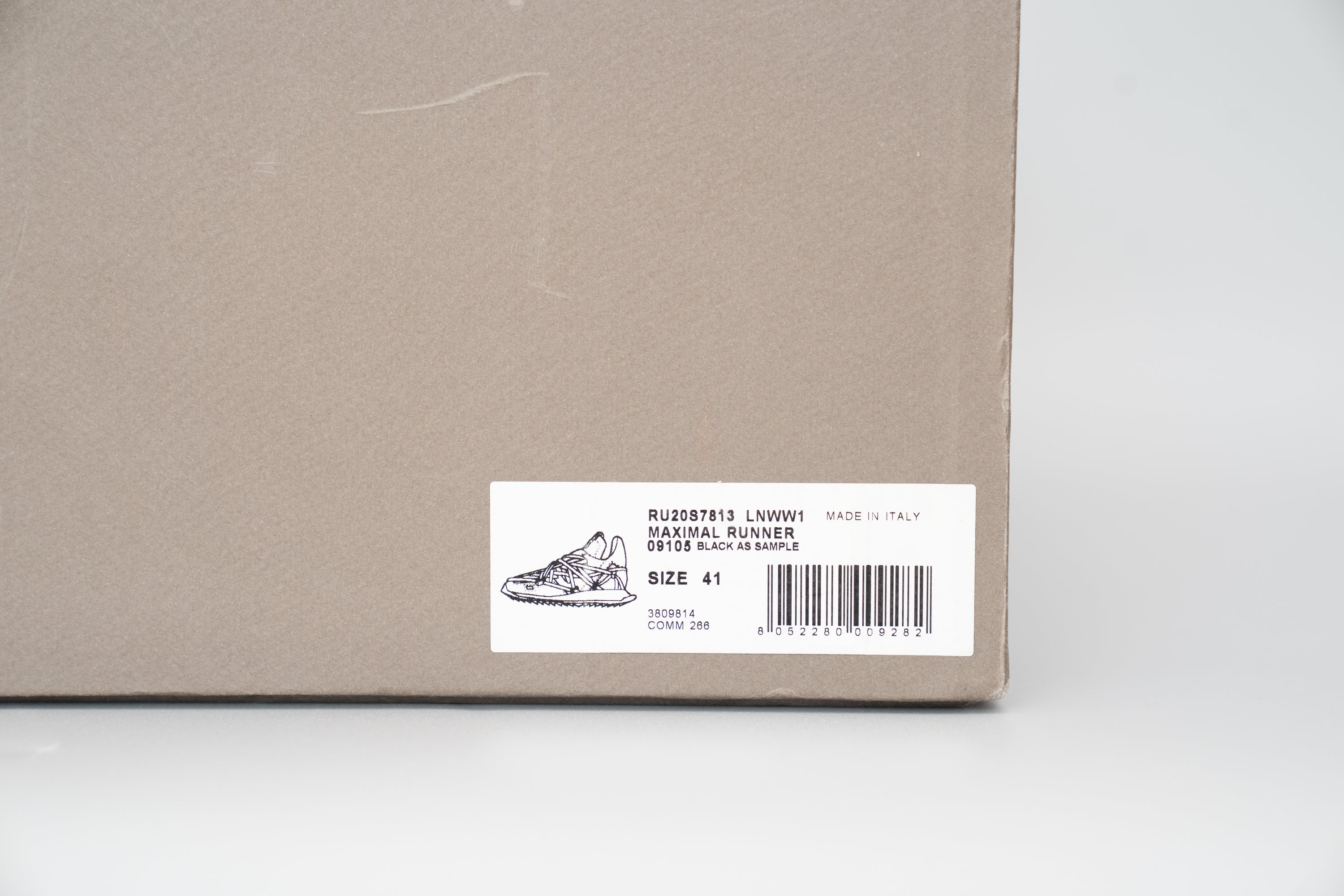 Rick Owens Maximal Runner Sneakers – Black/White (Size IT41